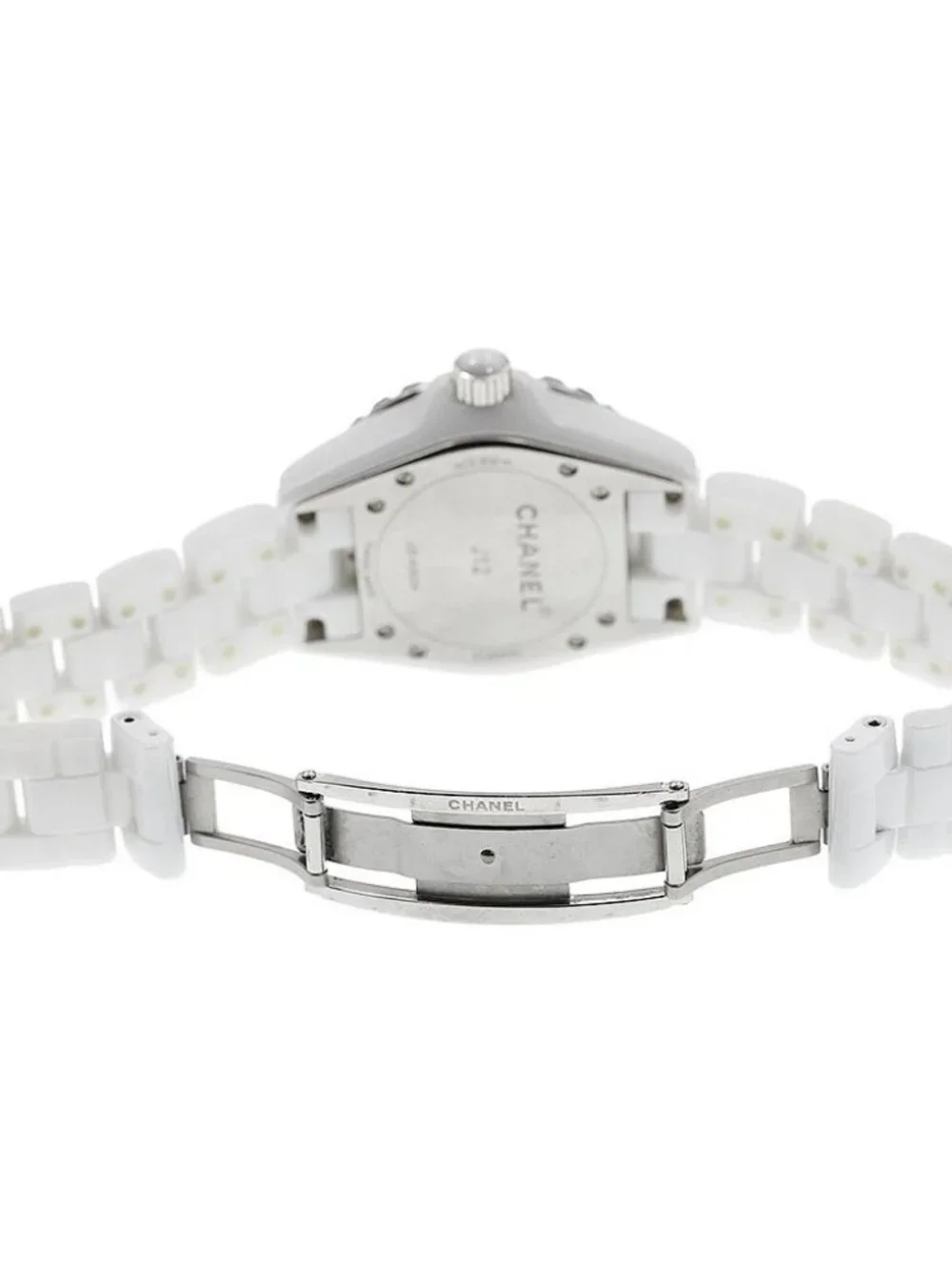 CHANEL J12 H1628 White ceramic 12P diamond white Dial Quartz Ladies Watch_933539